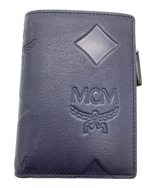 MCM（エムシーエム）MCM (エムシーエム) Aren スナップウォレット ネイビーの古着・服飾アイテム