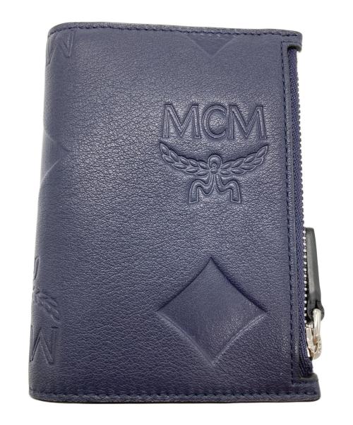 MCM（エムシーエム）MCM (エムシーエム) Aren スナップウォレット ネイビーの古着・服飾アイテム