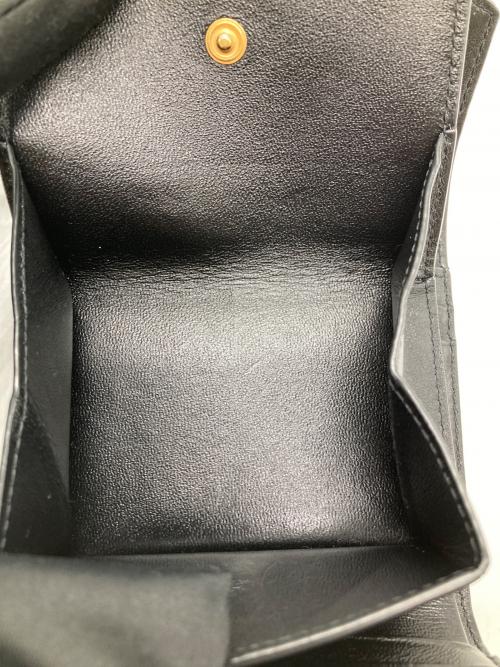 Saint Laurent Paris（サンローランパリ）Saint Laurent Paris (サンローランパリ) Vステッチコンパクトウォレット ブラックの古着・服飾アイテム