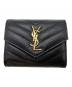Saint Laurent Paris（サンローランパリ）の古着「Vステッチコンパクトウォレット」｜ブラック