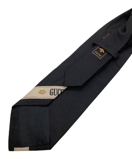 GUCCI（グッチ）GUCCI (グッチ) ビーデザインネクタイ ブラック サイズ:148×9.5cmの古着・服飾アイテム