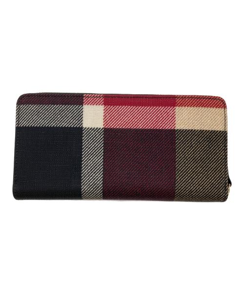 BLUE LABEL CRESTBRIDGE（ブルーレーベルクレストブリッジ）BLUE LABEL CRESTBRIDGE (ブルーレーベルクレストブリッジ) 長財布 ブラック×レッドの古着・服飾アイテム