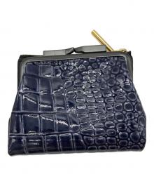 pomtata（ポンタタ）の古着「クロコ型押しがま口二つ折り財布」｜ネイビー
