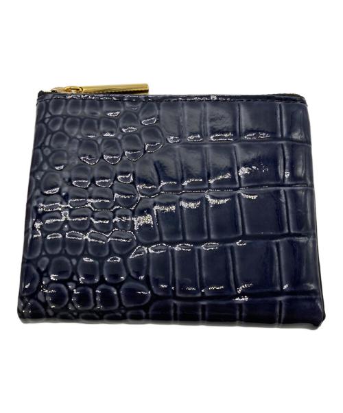 pomtata（ポンタタ）POMTATA (ポンタタ) クロコ型押しがま口二つ折り財布 ネイビーの古着・服飾アイテム
