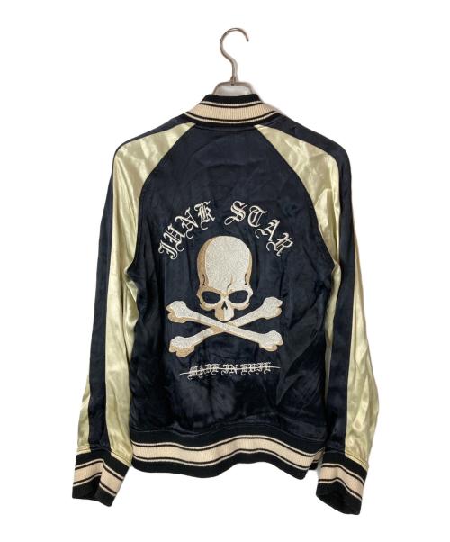 JUNK STAR（ジャンクスター）JUNK STAR (ジャンクスター) マリア&スカル刺繍リバーシブルスカジャン ブラック サイズ:Lの古着・服飾アイテム