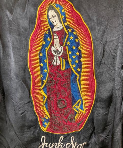 JUNK STAR（ジャンクスター）JUNK STAR (ジャンクスター) マリア&スカル刺繍リバーシブルスカジャン ブラック サイズ:Lの古着・服飾アイテム