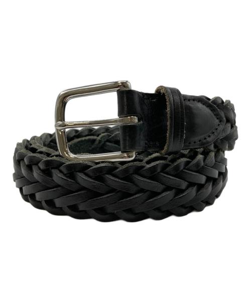 Whitehouse Cox（ホワイトハウスコックス）Whitehouse Cox (ホワイトハウスコックス) メッシュレザーベルト ブラック サイズ:34/85の古着・服飾アイテム
