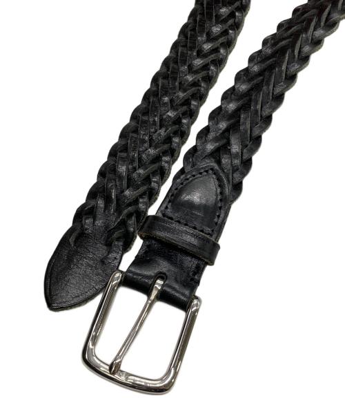 Whitehouse Cox（ホワイトハウスコックス）Whitehouse Cox (ホワイトハウスコックス) メッシュレザーベルト ブラック サイズ:34/85の古着・服飾アイテム