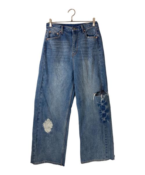 YENN（イエン）YENN (イエン) HIGH DAMAGED WIDE PT インディゴ サイズ:38の古着・服飾アイテム