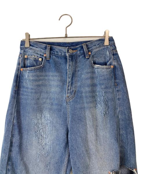 YENN（イエン）YENN (イエン) HIGH DAMAGED WIDE PT インディゴ サイズ:38の古着・服飾アイテム