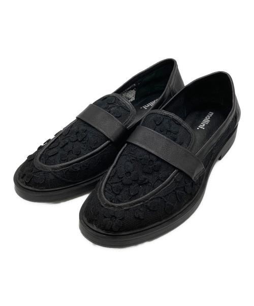 Mollini（モリーニ）Mollini (モリーニ) FLORAL MESH LEATHER ブラック サイズ:38の古着・服飾アイテム