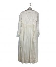 ne quittez pas（ヌキテパ）の古着「コットンボイル クロスオーバーフロントガウン」｜ホワイト