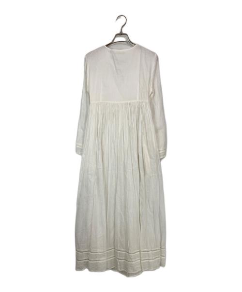 ne quittez pas（ヌキテパ）ne quittez pas (ヌキテパ) コットンボイル クロスオーバーフロントガウン ホワイト サイズ:FREEの古着・服飾アイテム