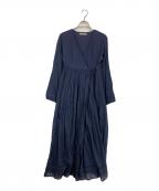 ne quittez pasヌキテパ）の古着「コットンボイル クロスオーバーフロントガウン」｜ネイビー