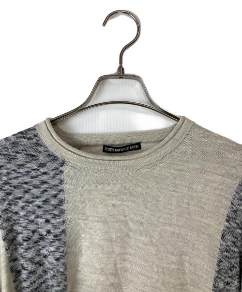 ISSEY MIYAKE MEN（イッセイミヤケメン）ISSEY MIYAKE MEN (イッセイミヤケメン) 異素材 ドッキング ニット グレー サイズ:3の古着・服飾アイテム