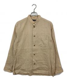 ISSEY MIYAKE MEN（イッセイミヤケメン）の古着「リネン混バンドカラーシャツ」｜ベージュ