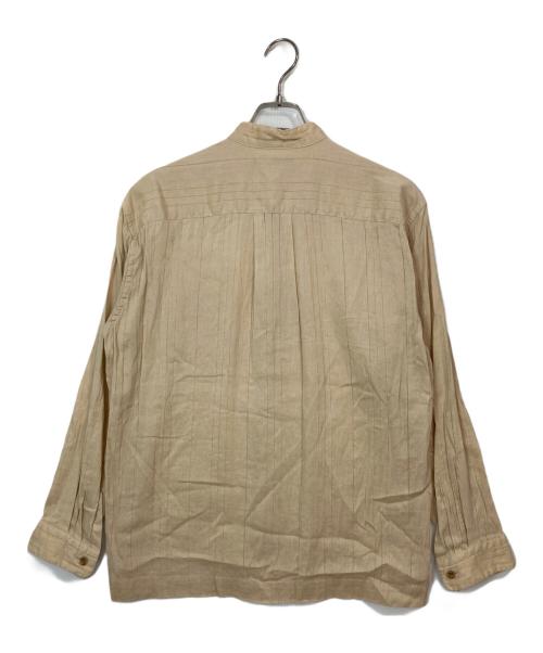 ISSEY MIYAKE MEN（イッセイミヤケメン）ISSEY MIYAKE MEN (イッセイミヤケメン) リネン混バンドカラーシャツ ベージュ サイズ:2の古着・服飾アイテム
