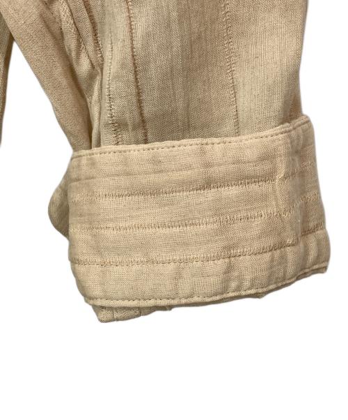 ISSEY MIYAKE MEN（イッセイミヤケメン）ISSEY MIYAKE MEN (イッセイミヤケメン) リネン混バンドカラーシャツ ベージュ サイズ:2の古着・服飾アイテム