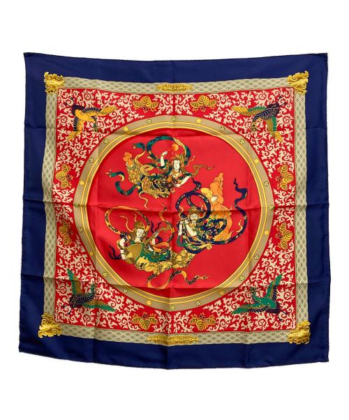 HERMES（エルメス）HERMES (エルメス) シルクスカーフ レッド サイズ:90の古着・服飾アイテム