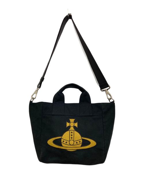 Vivienne Westwood（ヴィヴィアンウエストウッド）Vivienne Westwood (ヴィヴィアンウエストウッド) オーブロゴ キャンバストートバッグ ブラックの古着・服飾アイテム