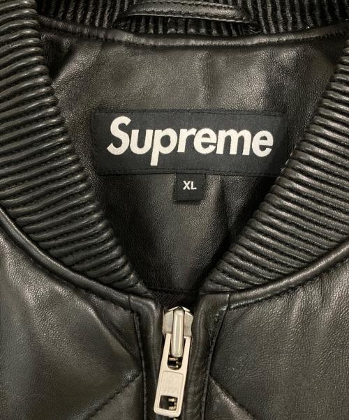 SUPREME（シュプリーム）Supreme (シュプリーム) Quilted Leather Work Jacket ブラック サイズ:XLの古着・服飾アイテム