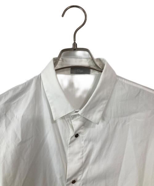 DIOR HOMME（ディオール オム）Dior Homme (ディオール オム) CDロゴメタルスナップボタンシャツ ホワイト サイズ:40の古着・服飾アイテム