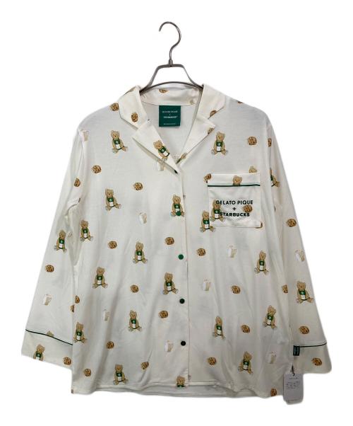 gelato pique（ジェラートピケ）gelato pique (ジェラートピケ) STARBUCKS COFFEE (スターバックスコーヒー) ベア柄カットソーシャツ アイボリー サイズ:FREE 未使用品の古着・服飾アイテム