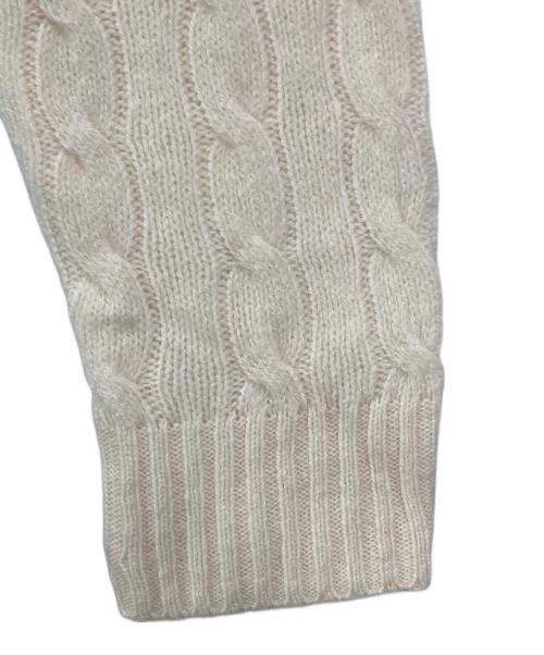 POLO RALPH LAUREN（ポロ・ラルフローレン）POLO RALPH LAUREN (ポロ・ラルフローレン) カシミヤ混サイドスリットケーブルVネックニット アイボリー サイズ:S 未使用品の古着・服飾アイテム