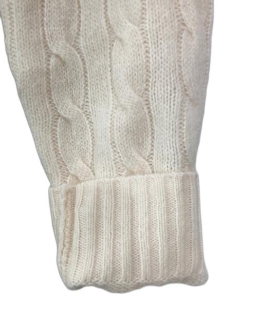 POLO RALPH LAUREN（ポロ・ラルフローレン）POLO RALPH LAUREN (ポロ・ラルフローレン) カシミヤ混サイドスリットケーブルVネックニット アイボリー サイズ:S 未使用品の古着・服飾アイテム