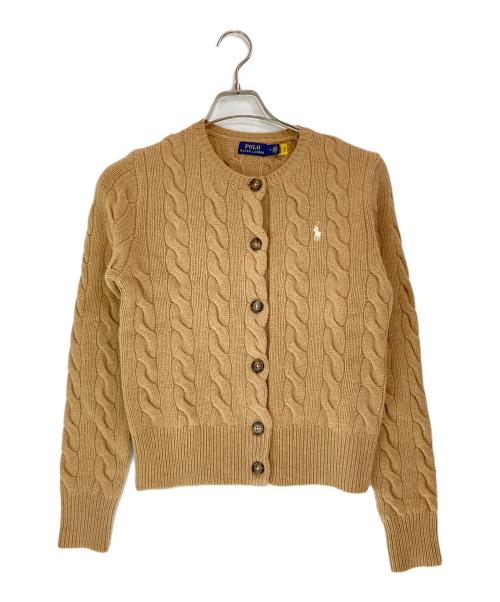 POLO RALPH LAUREN（ポロ・ラルフローレン）POLO RALPH LAUREN (ポロ・ラルフローレン) カシミヤ混ケーブルニットカーディガン ブラウン サイズ:Ⅿ 未使用品の古着・服飾アイテム