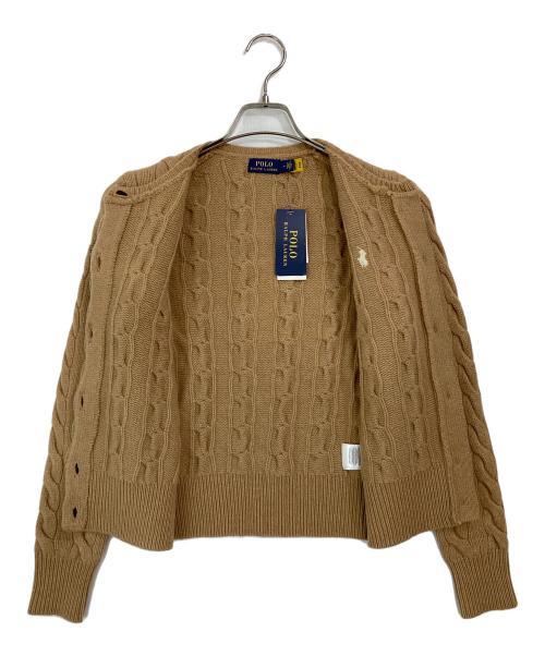 POLO RALPH LAUREN（ポロ・ラルフローレン）POLO RALPH LAUREN (ポロ・ラルフローレン) カシミヤ混ケーブルニットカーディガン ブラウン サイズ:Ⅿ 未使用品の古着・服飾アイテム