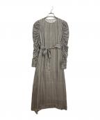 l’heritage martiniqueレリタージュ マルティニーク）の古着「ストライプレースプリントドレス」｜ホワイト