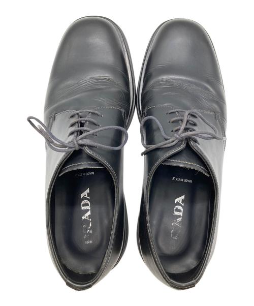 PRADA（プラダ）PRADA (プラダ) プレーントゥレザーシューズ ブラック サイズ:7 1/2の古着・服飾アイテム