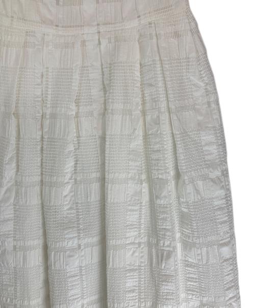 M'S GRACY（エムズグレイシー）M'S GRACY (エムズグレイシー) シアー格子柄ワンピース ホワイト サイズ:36の古着・服飾アイテム