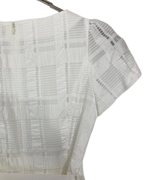 M'S GRACY（エムズグレイシー）M'S GRACY (エムズグレイシー) シアー格子柄ワンピース ホワイト サイズ:36の古着・服飾アイテム