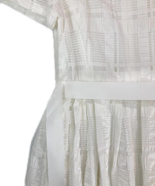 M'S GRACY（エムズグレイシー）M'S GRACY (エムズグレイシー) シアー格子柄ワンピース ホワイト サイズ:36の古着・服飾アイテム