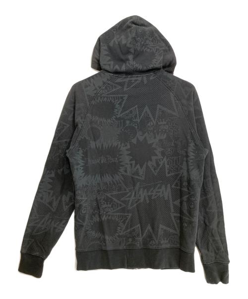 stussy（ステューシー）stussy (ステューシー) 00's総柄ジップパーカー グレー サイズ:Ⅿの古着・服飾アイテム