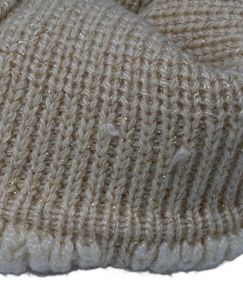 HERMES（エルメス）HERMES (エルメス) Hロゴラメニット帽 ベージュの古着・服飾アイテム