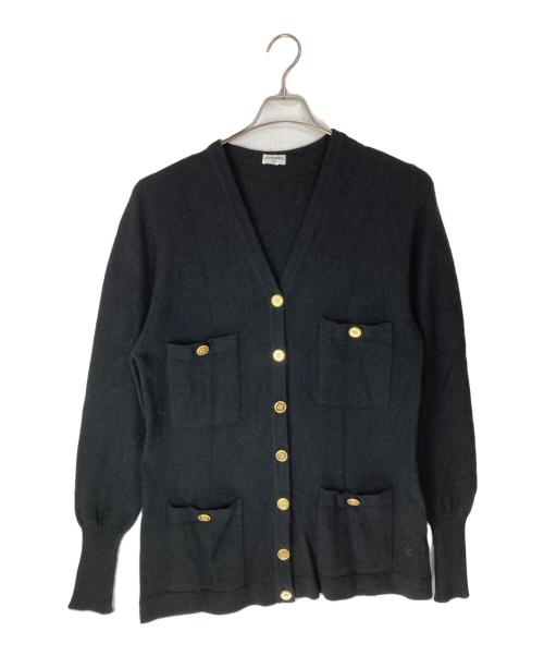 CHANEL（シャネル）CHANEL (シャネル) クローバーボタンカシミヤロングカーディガン ブラック サイズ:1の古着・服飾アイテム