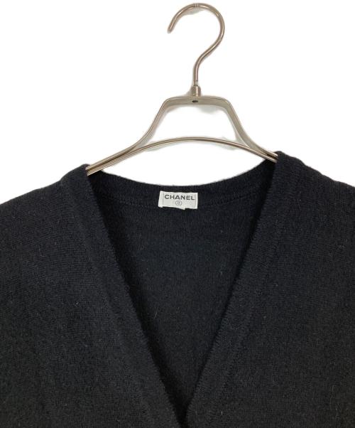 CHANEL（シャネル）CHANEL (シャネル) クローバーボタンカシミヤロングカーディガン ブラック サイズ:1の古着・服飾アイテム