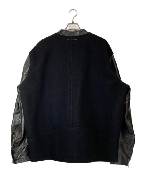MM6 Maison Margiela（エムエムシックスメゾンマルジェラ）MM6 Maison Margiela (エムエムシックスメゾンマルジェラ) ハの字 5-ZIP LEATHER JACKET ブラック サイズ:Lの古着・服飾アイテム