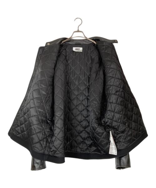 MM6 Maison Margiela（エムエムシックスメゾンマルジェラ）MM6 Maison Margiela (エムエムシックスメゾンマルジェラ) ハの字 5-ZIP LEATHER JACKET ブラック サイズ:Lの古着・服飾アイテム