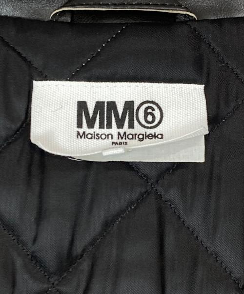 MM6 Maison Margiela（エムエムシックスメゾンマルジェラ）MM6 Maison Margiela (エムエムシックスメゾンマルジェラ) ハの字 5-ZIP LEATHER JACKET ブラック サイズ:Lの古着・服飾アイテム