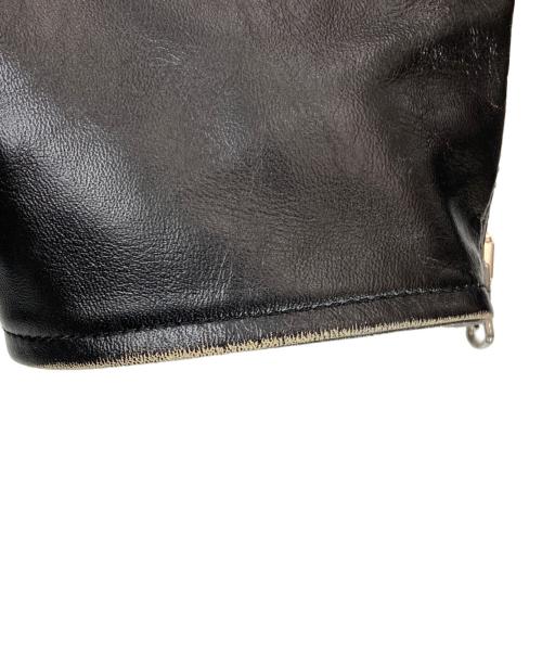 MM6 Maison Margiela（エムエムシックスメゾンマルジェラ）MM6 Maison Margiela (エムエムシックスメゾンマルジェラ) ハの字 5-ZIP LEATHER JACKET ブラック サイズ:Lの古着・服飾アイテム