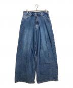 JOHN LAWRENCE SULLIVANジョン ローレンス サリバン）の古着「WASHED DENIM SUPER WIDE PANTS」｜インディゴ