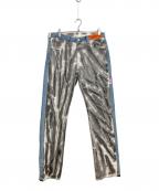 LEVI'S×HERON PRESTONリーバイス×ヘロンプレストン）の古着「501リメイク切替デニムパンツ」｜ブルー