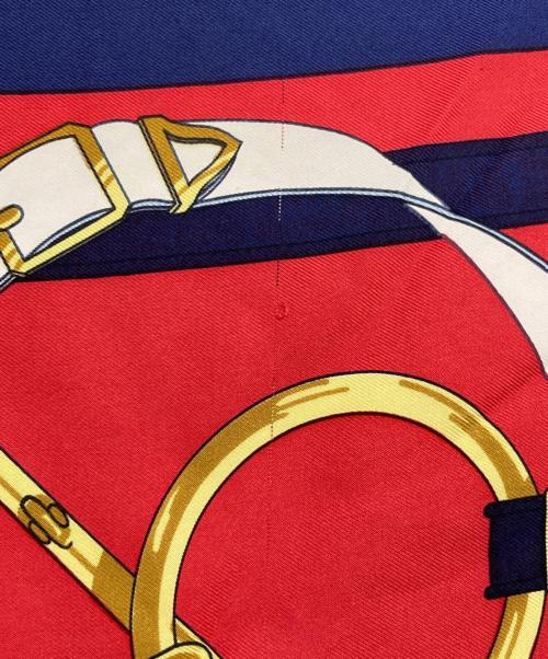 HERMES（エルメス）HERMES (エルメス) スカーフ レッド×ネイビーの古着・服飾アイテム