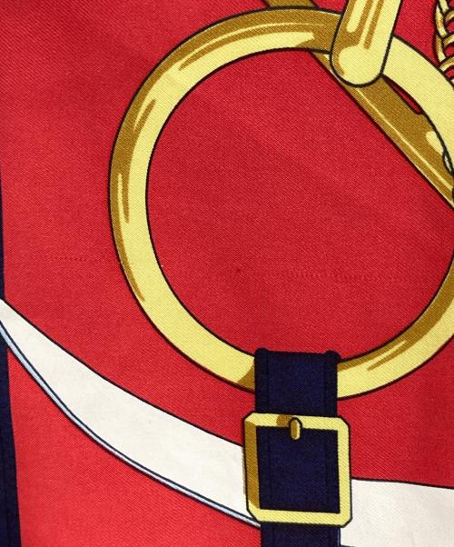 HERMES（エルメス）HERMES (エルメス) スカーフ レッド×ネイビーの古着・服飾アイテム