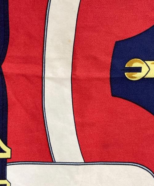 HERMES（エルメス）HERMES (エルメス) スカーフ レッド×ネイビーの古着・服飾アイテム