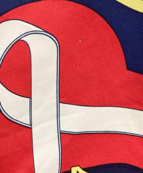 HERMES（エルメス）HERMES (エルメス) スカーフ レッド×ネイビーの古着・服飾アイテム